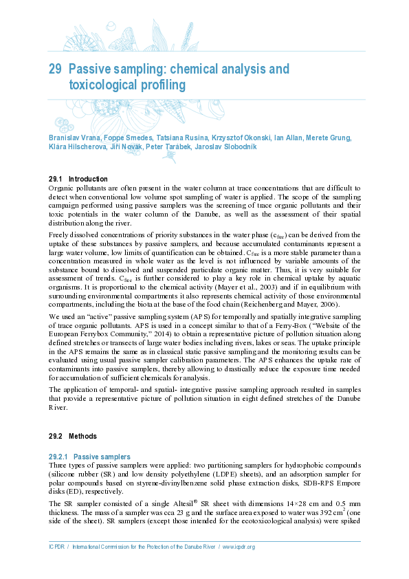 (PDF) Passive sampling: chemical analysis and toxicological profiling