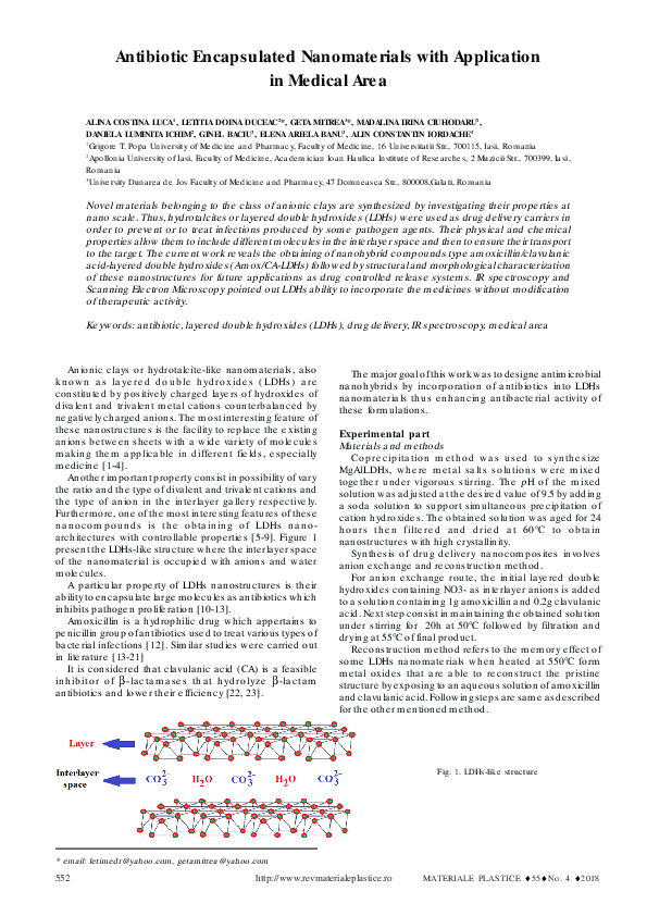 (PDF) Antibiotic Encapsulated Nanomaterials with Application in Medical ...