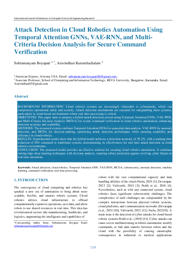 (PDF) Attack Detection in Cloud Robotics Automation Using Temporal ...