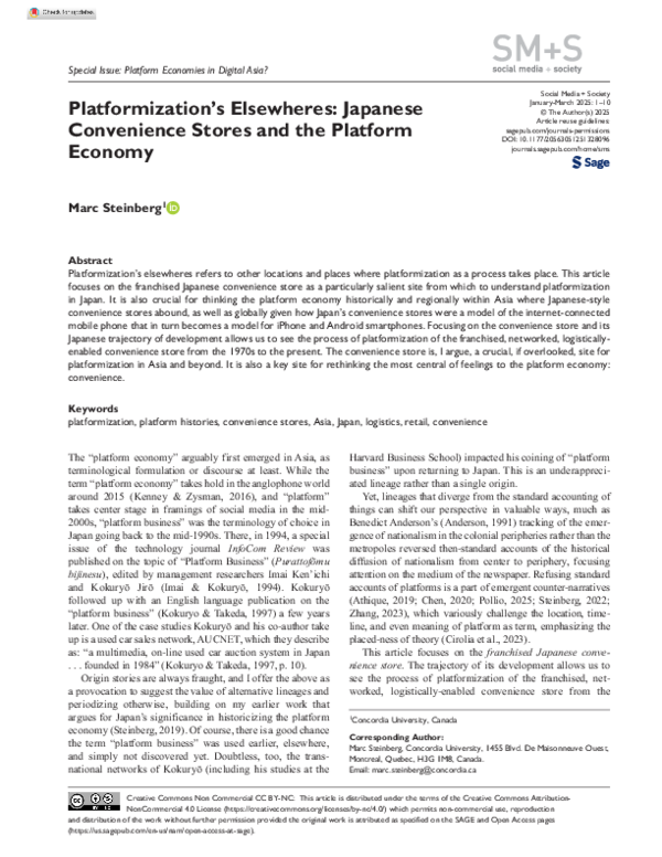 (PDF) Platformization's Elsewheres: Japanese Convenience Stores and the ...