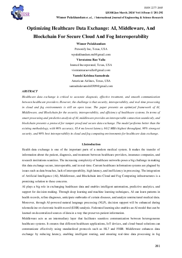 (PDF) Optimizing Healthcare Data Exchange: AI, Middleware, And ...