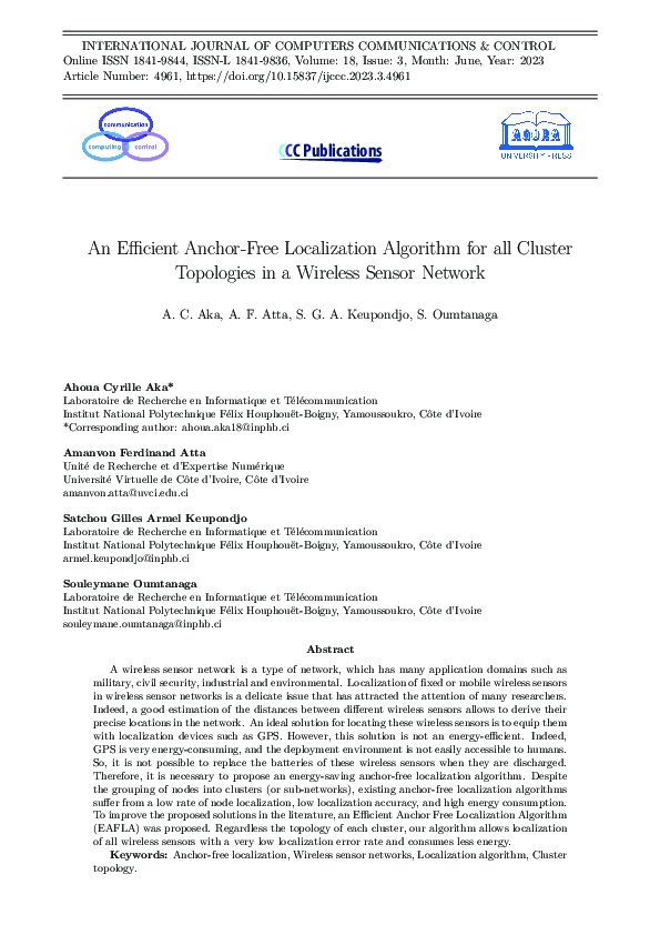 (PDF) An Efficient Anchor-Free Localization Algorithm for all Cluster ...