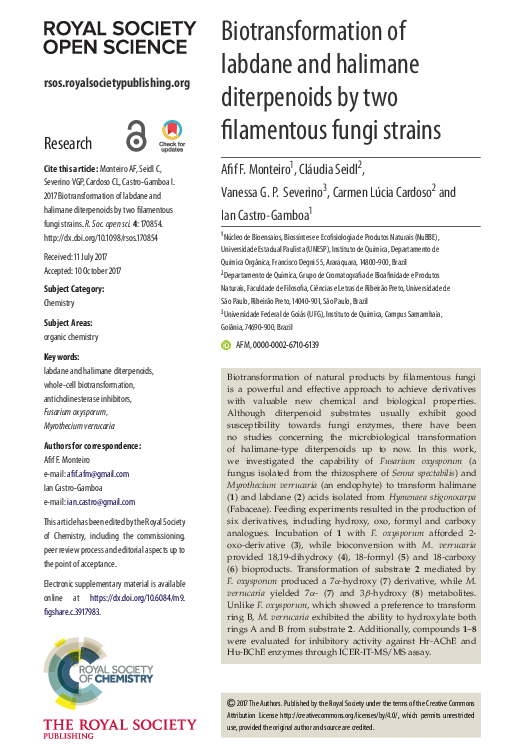(PDF) Biotransformation of labdane and halimane diterpenoids by two ...
