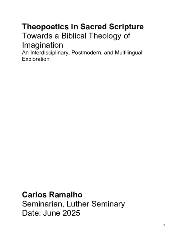(PDF) Theopoetics in Sacred Scripture Towards a Biblical Theology of ...