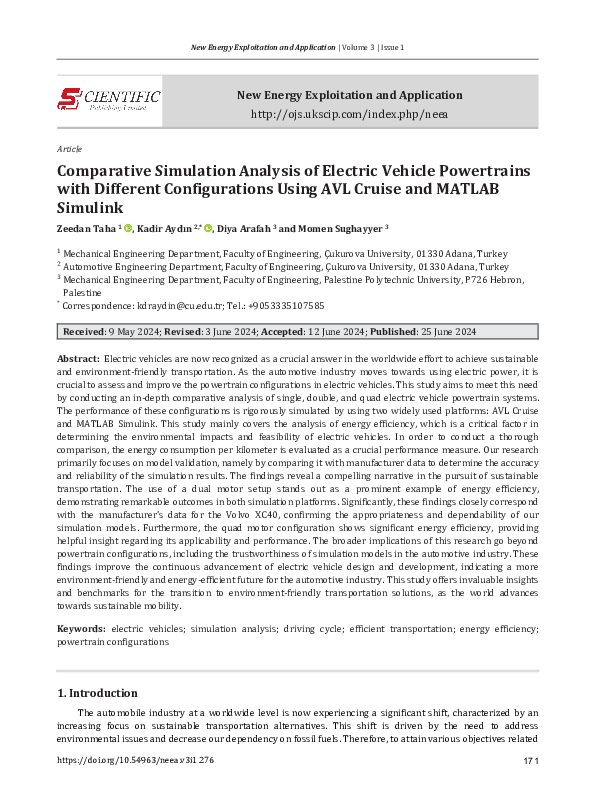 (PDF) Comparative Simulation Analysis of Electric Vehicle Powertrains ...