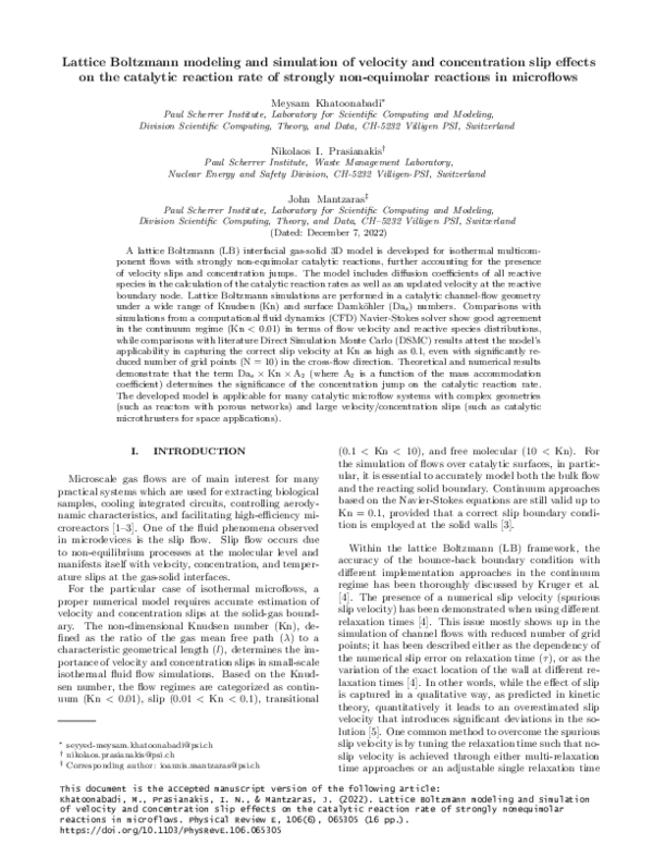 (PDF) Lattice Boltzmann modeling and simulation of velocity and ...