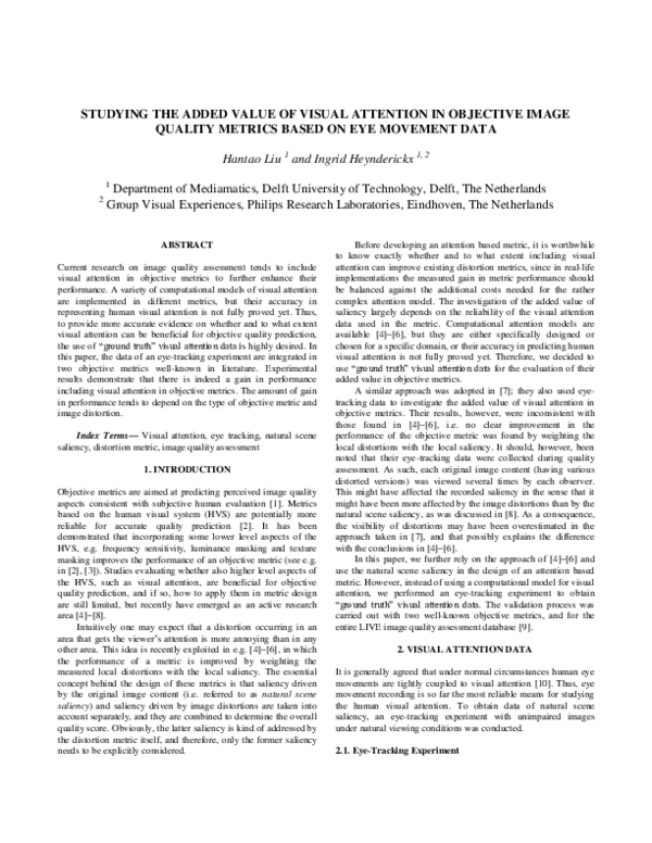 (PDF) Studying the added value of visual attention in objective image ...