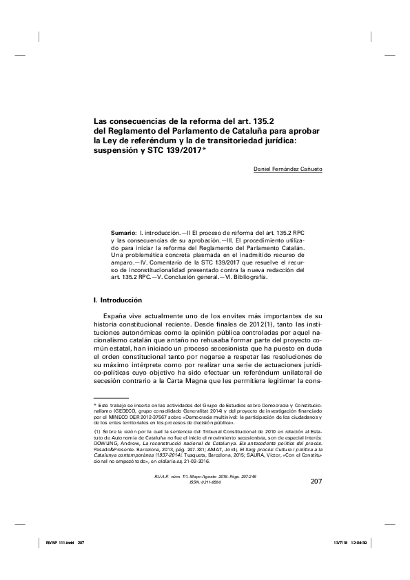 (PDF) Las consecuencias de la reforma del art. 135.2 del RPC para ...