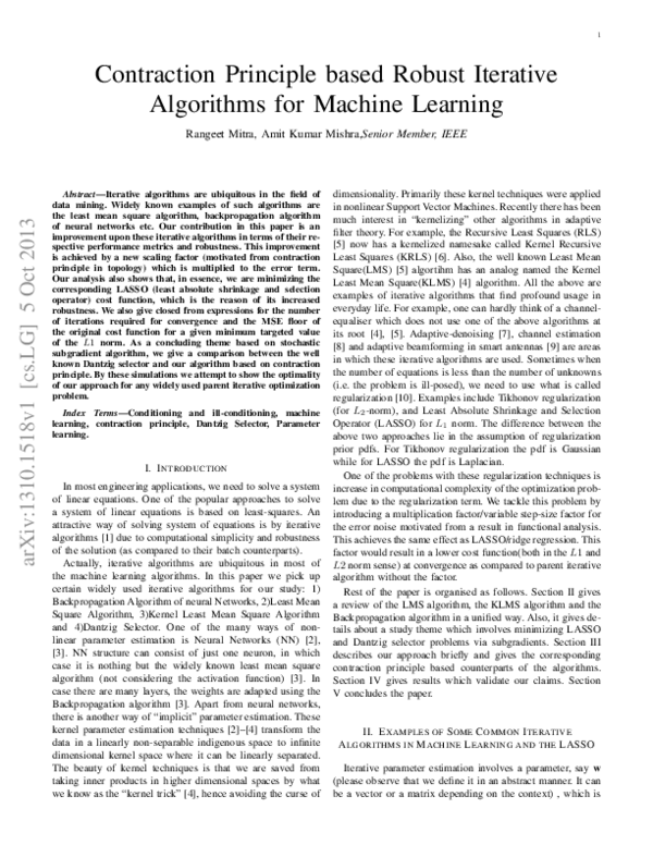 (PDF) 1 Contraction Principle based Robust Iterative Algorithms for ...