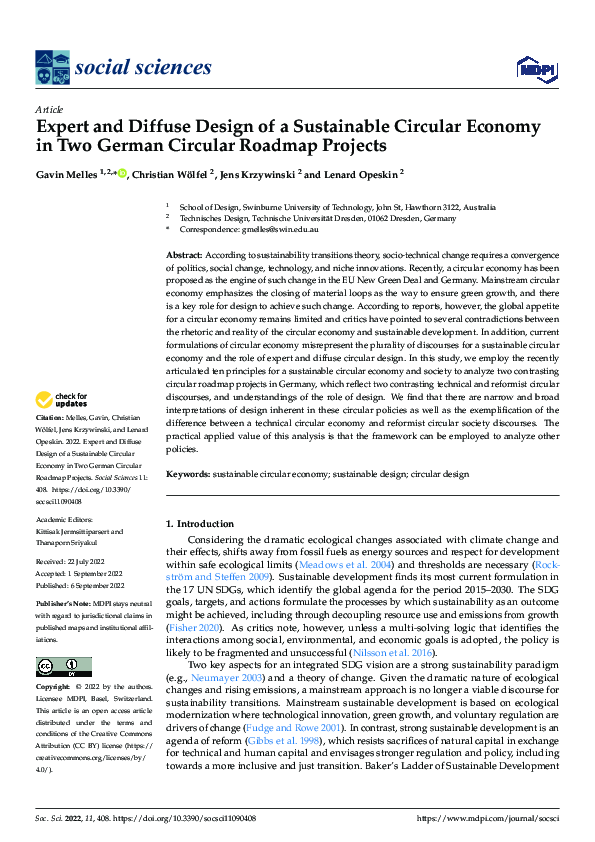 (PDF) Expert and Diffuse Design of a Sustainable Circular Economy in ...