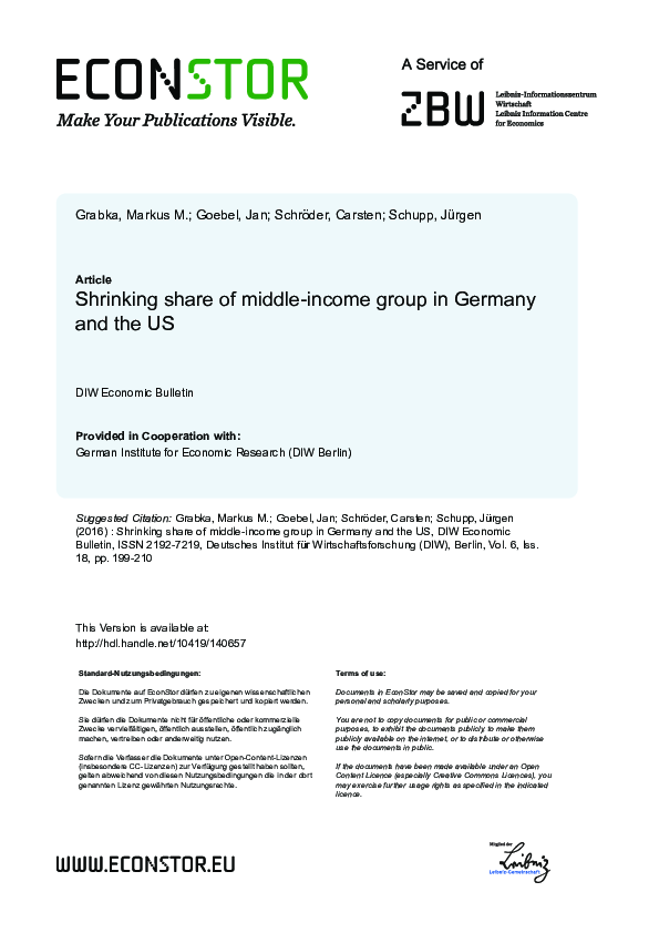 (PDF) Shrinking share of middle-income group in Germany and the US