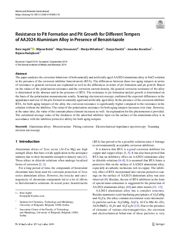 (PDF) Resistance to Pit Formation and Pit Growth for Different Tempers ...