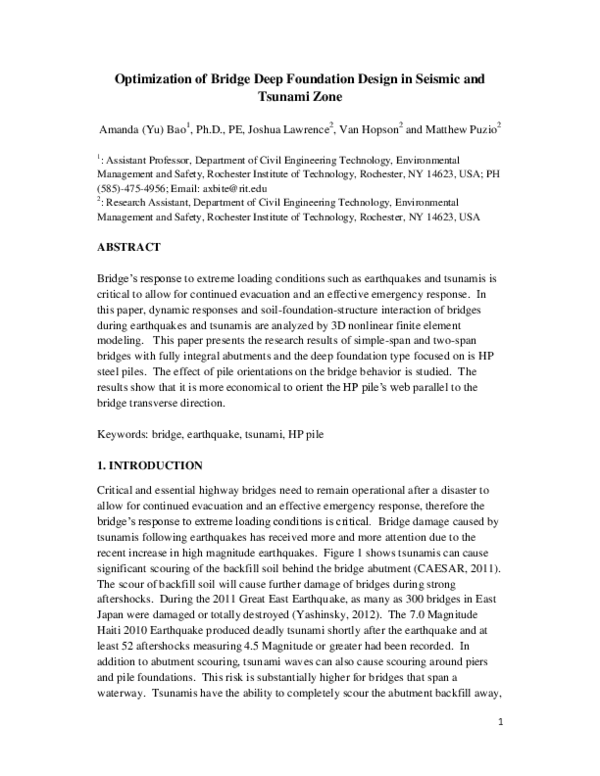 (PDF) Optimization of Bridge Deep Foundation Design in Seismic and ...