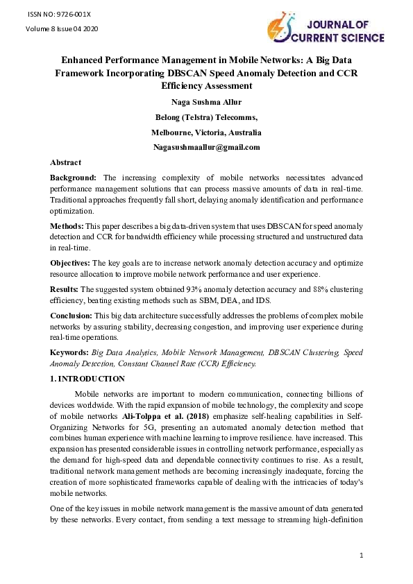 (PDF) Enhanced Performance Management in Mobile Networks: A Big Data ...