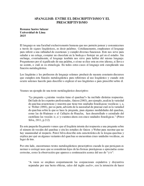 (PDF) SPANGLISH: UN DEBATE ENTRE DESCRIPTIVISTAS Y PRESCRIPTIVISTAS