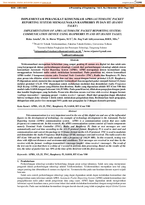 (PDF) Implementasi Perangkat Komunikasi Aprs (automatic Packet ...