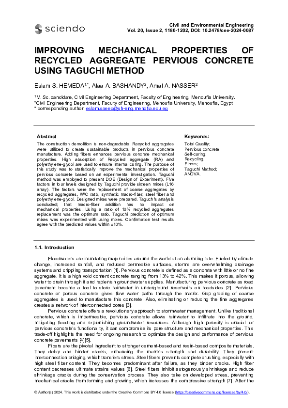 (PDF) IMPROVING MECHANICAL PROPERTIES OF RECYCLED AGGREGATE PERVIOUS ...