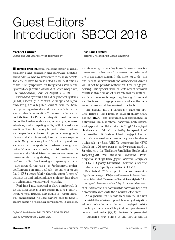 (PDF) Guest Editors’ Introduction: SBCCI 2018