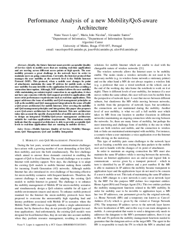 (PDF) Performance analysis of a new Mobility/QoS-aware architecture