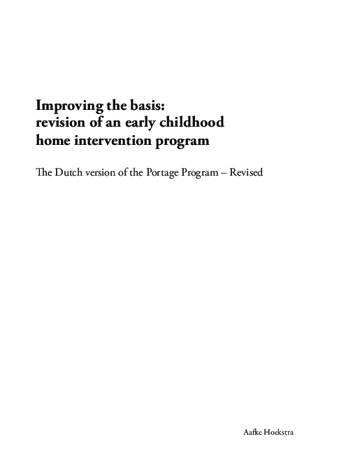 (PDF) Improving the basis: revision of an early childhood home ...