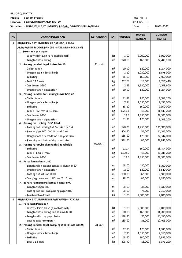 (PDF) BOQ RAB batu miring