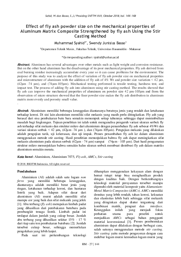(PDF) Effect of fly ash powder size on the mechanical properties of ...