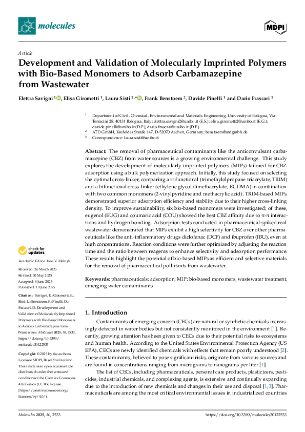 (PDF) Development and Validation of Molecularly Imprinted Polymers with ...