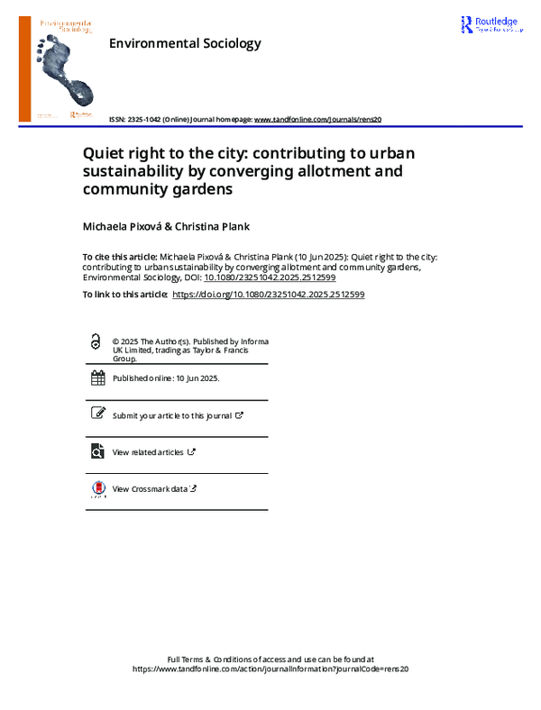 (PDF) Quiet right to the city: contributing to urban sustainability by ...