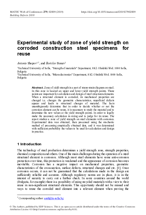 (PDF) Experimental study of zone of yield strength on corroded ...