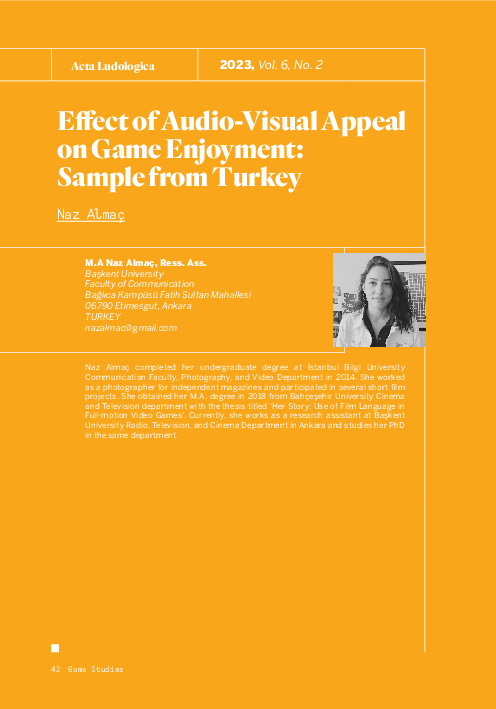 (PDF) Effect of Audio-Visual Appeal on Game Enjoyment: Sample from Turkey