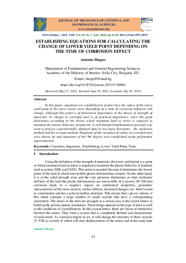 (PDF) ESTABLISHING EQUATIONS FOR CALCULATING THE CHANGE OF LOWER YIELD ...
