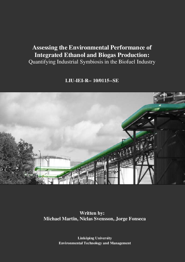 (PDF) Assessing the Environmental Performance of Integrated Ethanol and ...