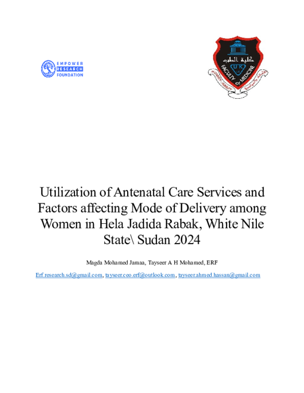 (PDF) Utilization of Antenatal Care Services and Factors affecting Mode ...