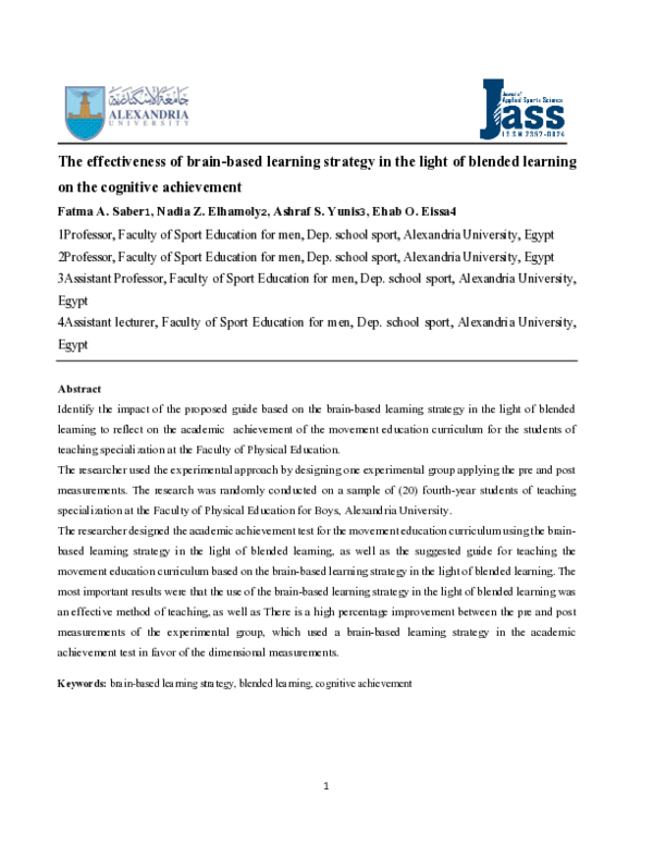 (PDF) The effectiveness of brain-based learning strategy in the light ...