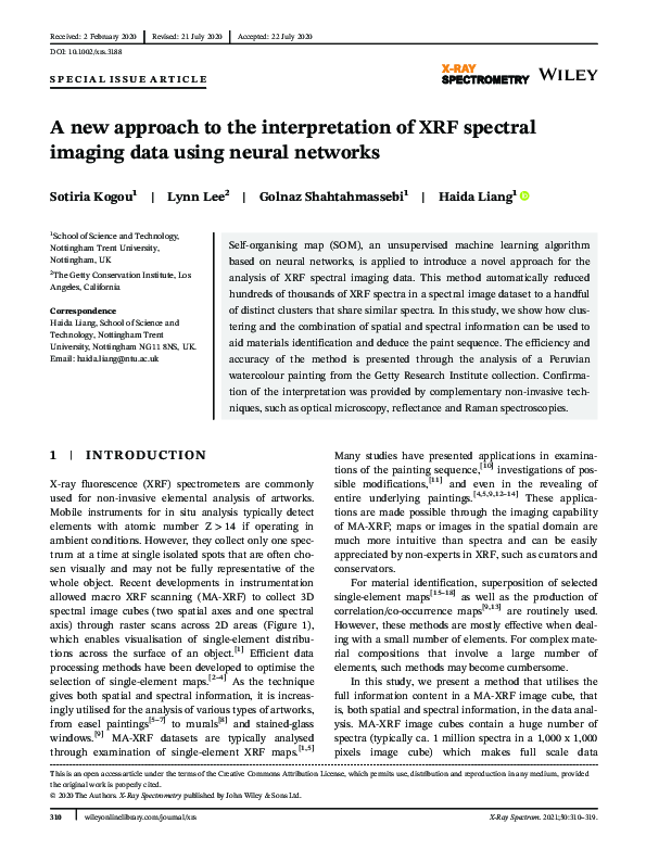 (PDF) A new approach to the interpretation of XRF spectral imaging data ...