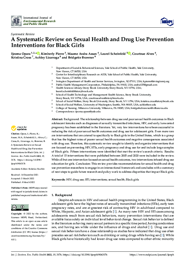 (PDF) A Systematic Review on Sexual Health and Drug Use Prevention ...
