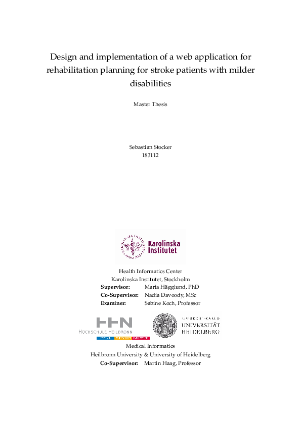 (PDF) Design and implementation of a web application for rehabilitation ...