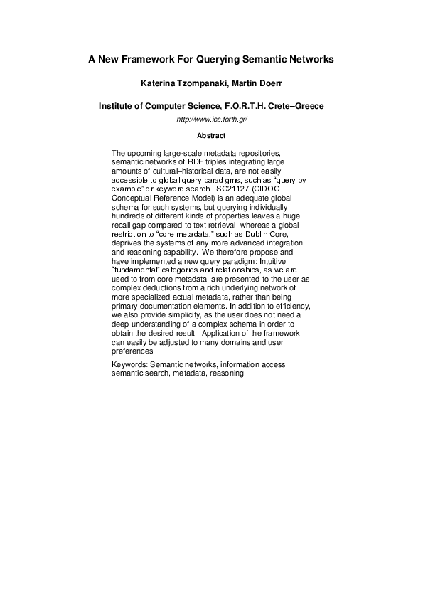 (PDF) A new framework for querying semantic networks