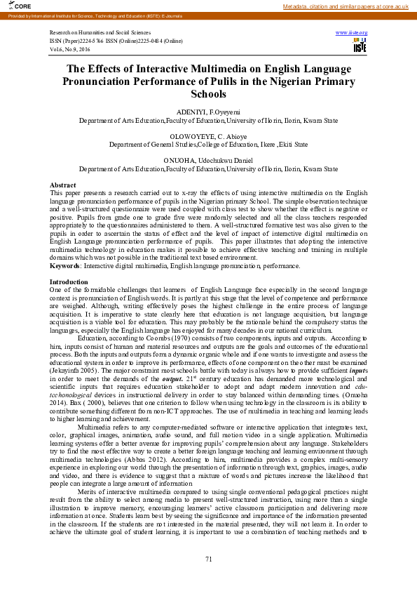 (PDF) The Effects of Interactive Multimedia on English Language ...