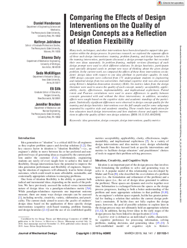 (PDF) Comparing the Effects of Design Interventions on the Quality of ...