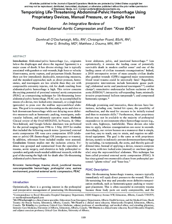 (PDF) Temporizing Life-Threatening Abdominal-Pelvic Hemorrhage Using ...