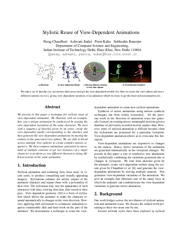 (PDF) Stylistic Reuse of View-Dependent Animations