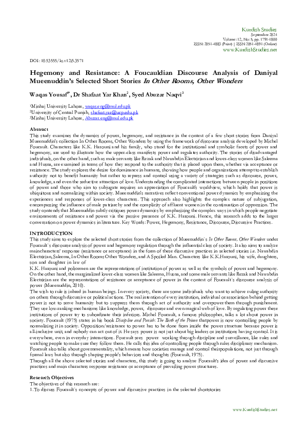 (PDF) Hegemony and Resistance: A Foucauldian Discourse Analysis of ...