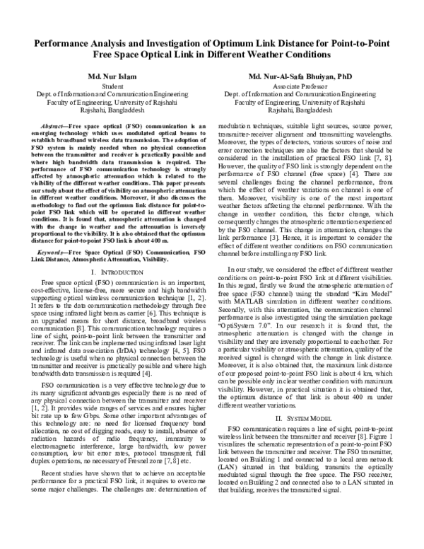 (PDF) Performance analysis and investigation of optimum link distance ...