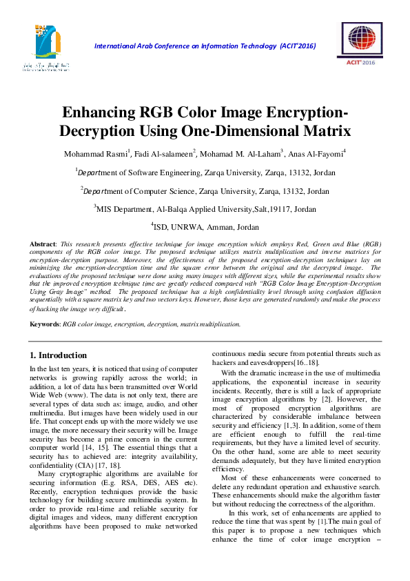 (PDF) Enhancing RGB Color Image Encryption-Decryption Using One ...