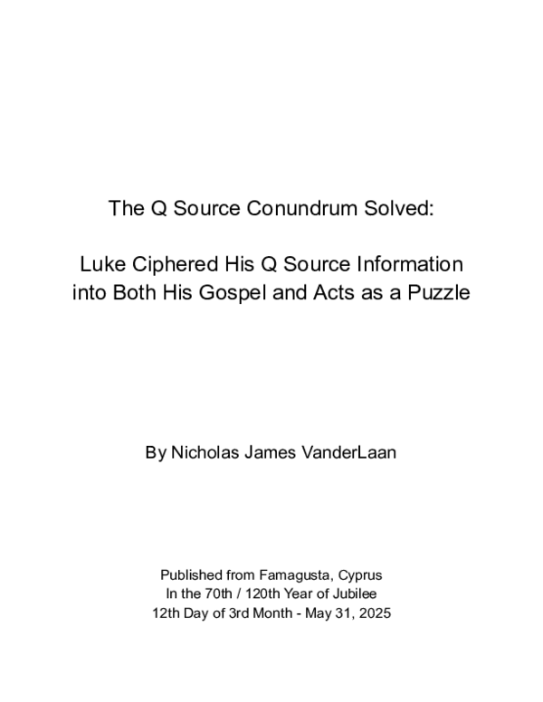 (PDF) The Q Source Conundrum Solved: Luke Ciphered His Q Source ...