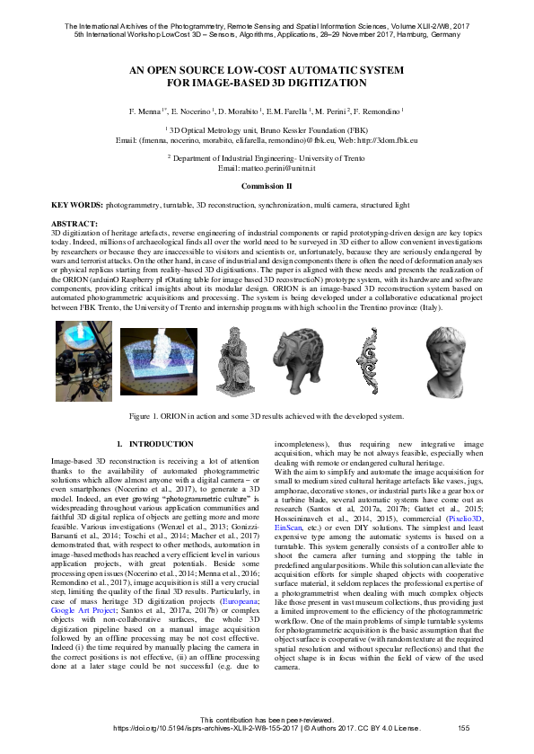 (PDF) An Open Source Low-Cost Automatic System for Image-Based 3D ...
