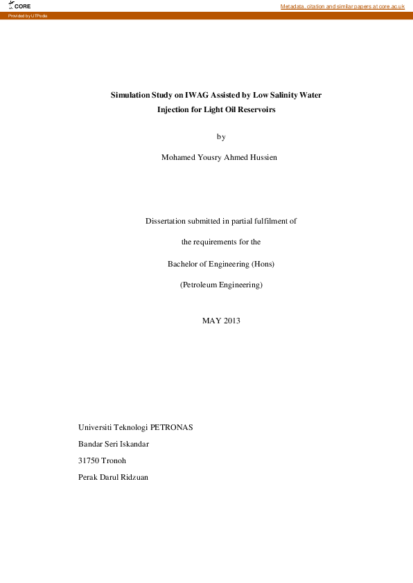 (PDF) Simulation Study on IWAG Assisted by Low Salinity Water Injection ...