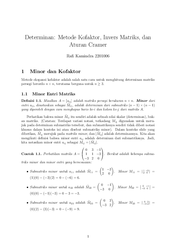 (PDF) ALJABAR LINEAR - KOFAKTOR