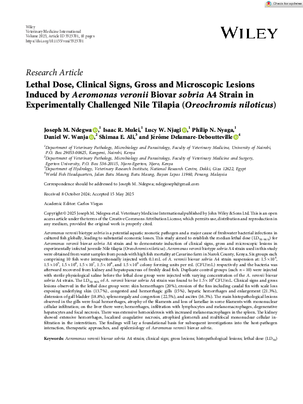 (PDF) Lethal Dose, Clinical Signs, Gross and Microscopic Lesions ...